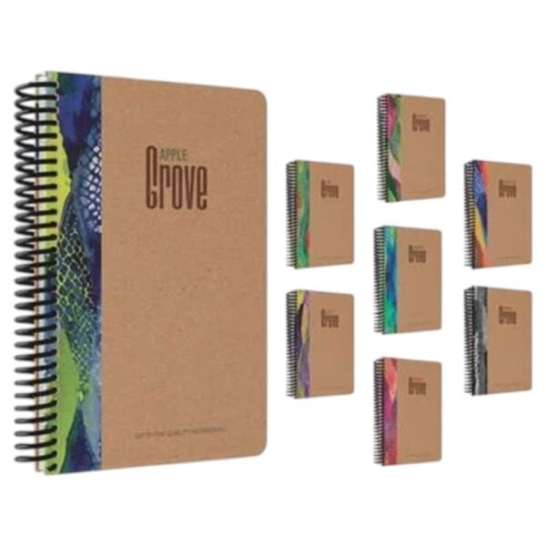 Grove 17x24 100 Yaprak Çizgili Sert Kapak Spiralli Defter 7839