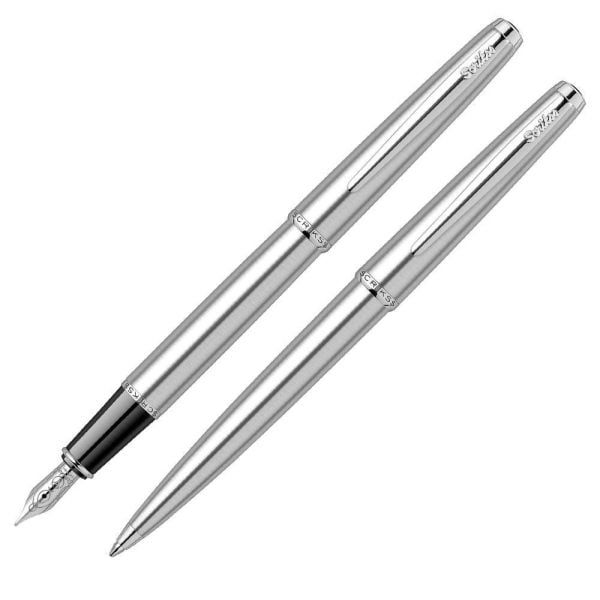 Scrikss 78M  Krom Dolma ve Tükenmez Kalem Seti