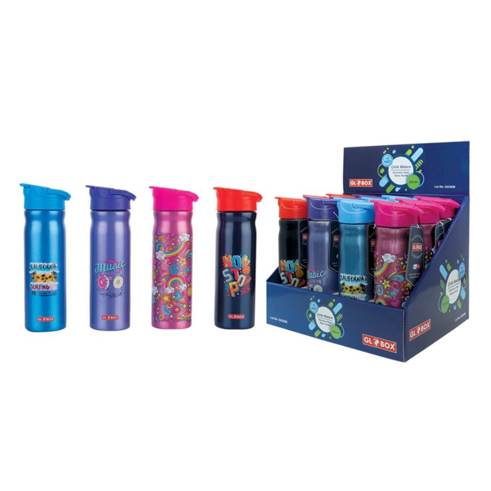 Globox Çelik Matara 500 ml Baskılı 1140