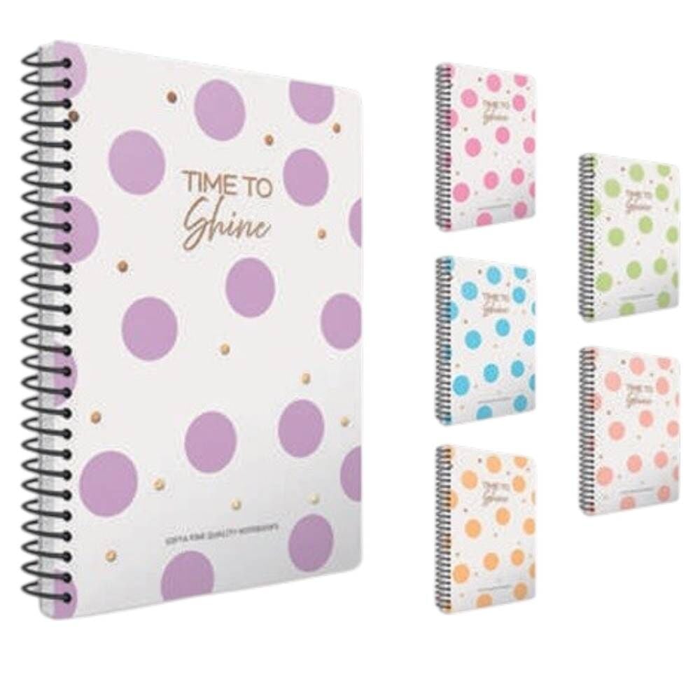 Time A4 80 Yaprak Kareli Plastik Kapak Spiralli Defter 7922