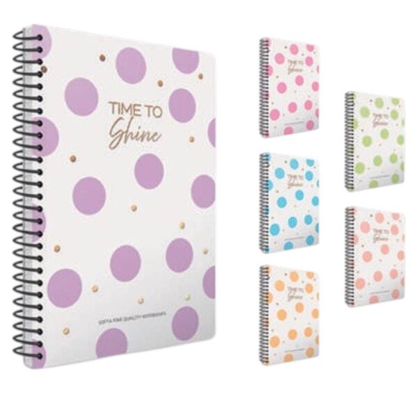 Time A4 80 Yaprak Kareli Plastik Kapak Spiralli Defter 7922