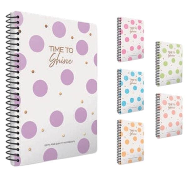 Time A4 80 Yaprak Kareli Plastik Kapak Spiralli Defter 7922
