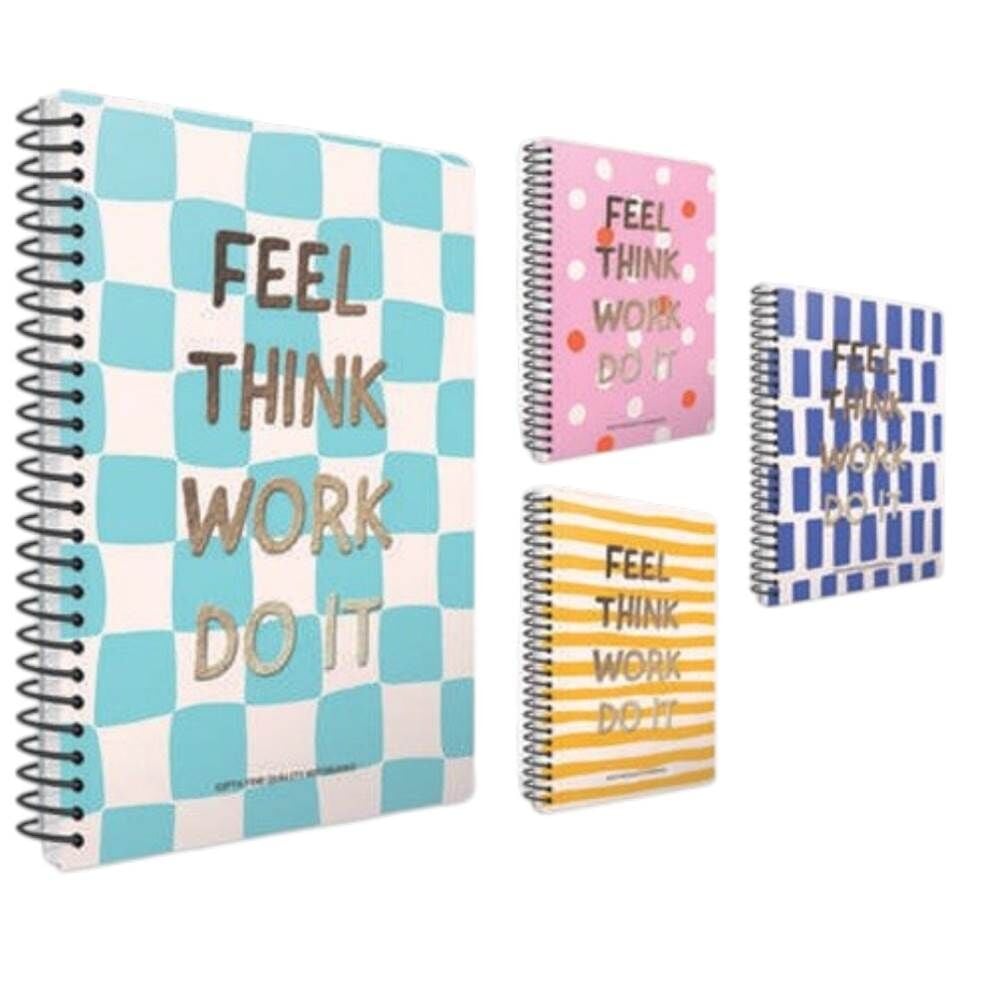 Feel A4 80 Yaprak Kareli Karton Kapak Spiralli Defter