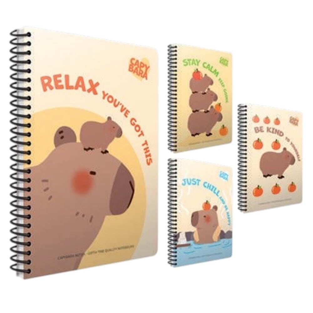 Capybara A4 80 Yaprak Kareli Karton Kapak Spiralli Defter