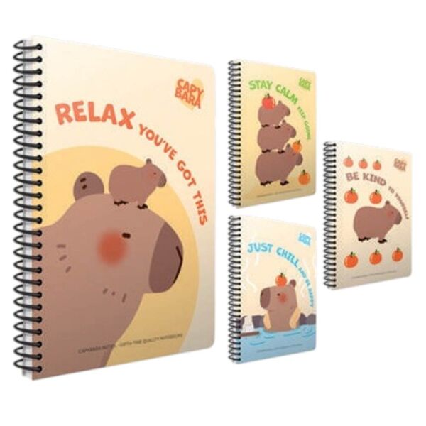 Capybara A4 80 Yaprak Kareli Karton Kapak Spiralli Defter