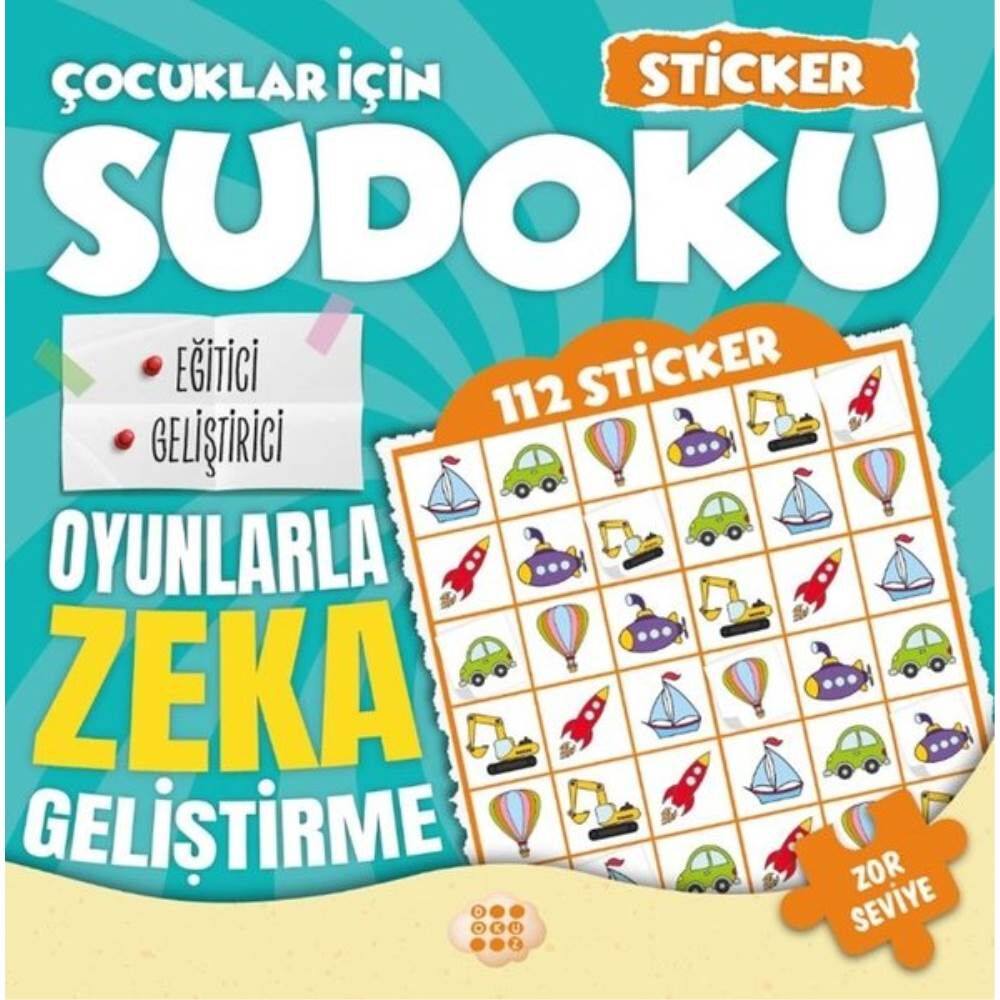 Çocuklar İçin Sudoku Sticker Hediyeli Zor Seviye 1