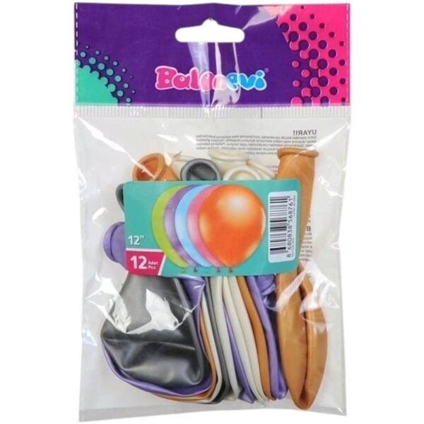 Metalik 12'li Balon Seti
