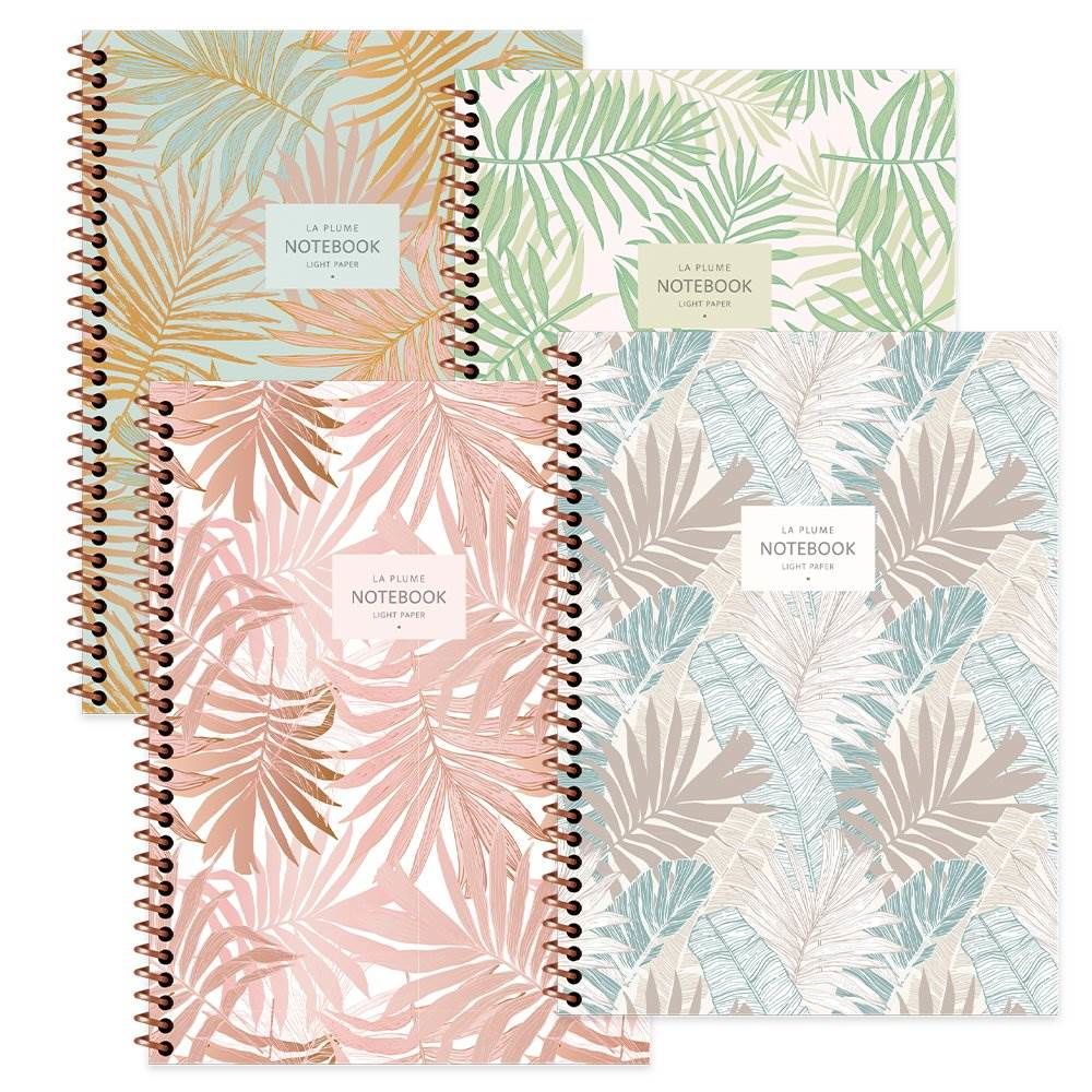 La Plume Leaves A4 80 Yaprak Kareli Hafif Kağıt Karton Kapak Spiralli Defter 385212