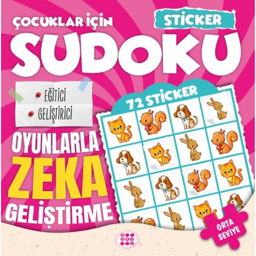 Çocuklar İçin Sudoku Sticker Hediyeli Orta Seviye 1