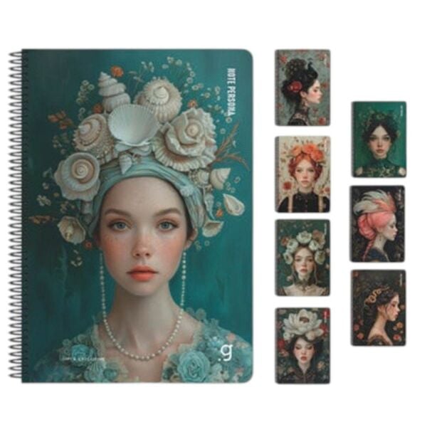 Note Persona 17x24 100 Yaprak Kareli Sert Kapak Spiralli Defter 7340