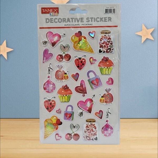 Tanex Stickers Kalp Puffy 25373