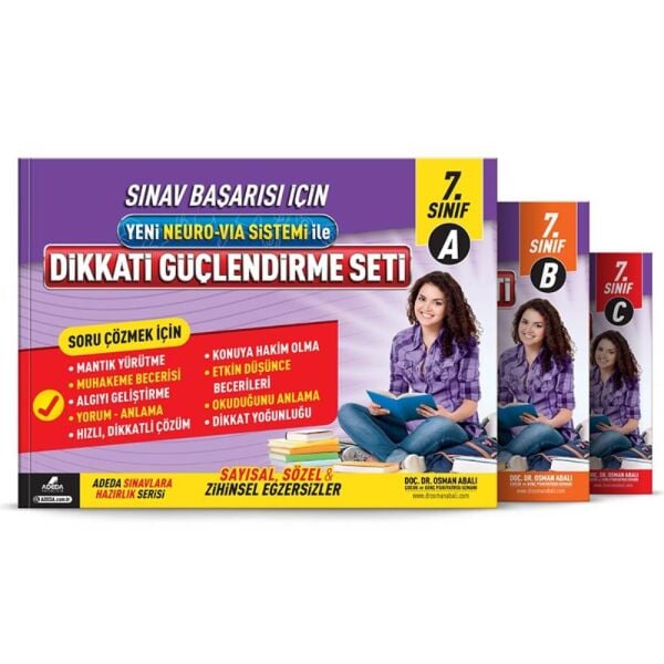 Adeda Neuro Via ile Dikkat Güçlendirme Seti 7.Sınıf 3 Kitap
