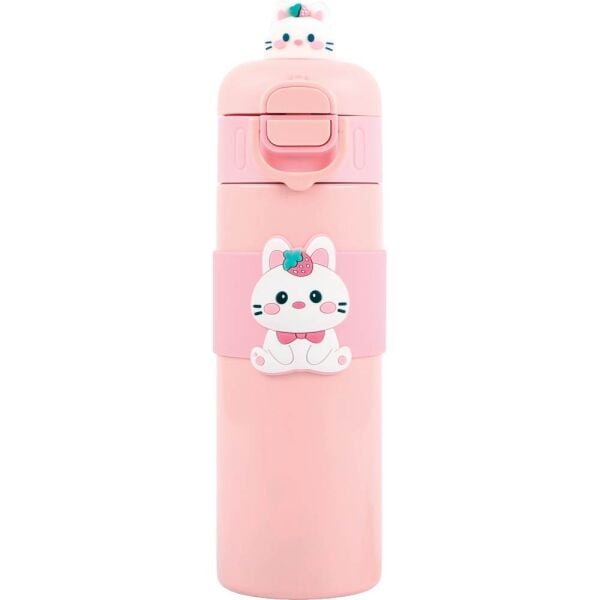 Noki Kids 500 ml Çift Ağızlı Pembe Çelik Matara 0150-060