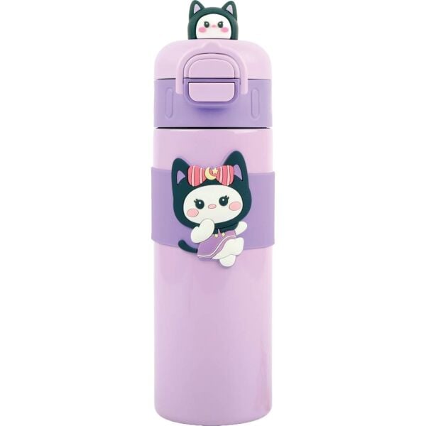 Noki Kids 500 ml Çift Ağızlı Mor Çelik Matara 0150-100