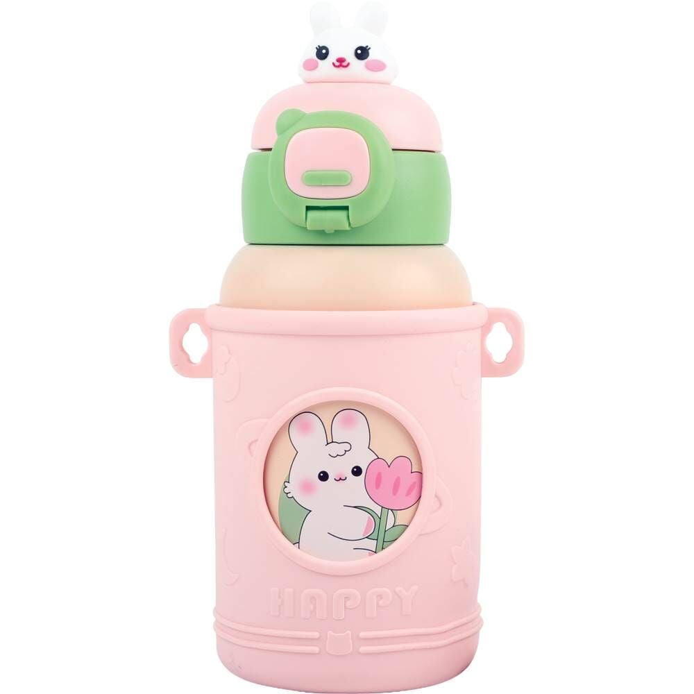 Noki Kids 460 ml Pipetli Pembe Çelik Matara 0149-060