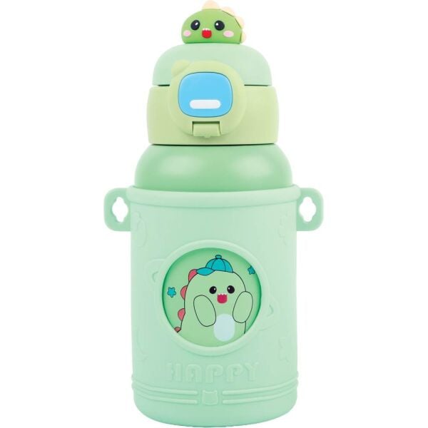 Noki Kids 460 ml Pipetli Yeşil Çelik Matara 0149-160