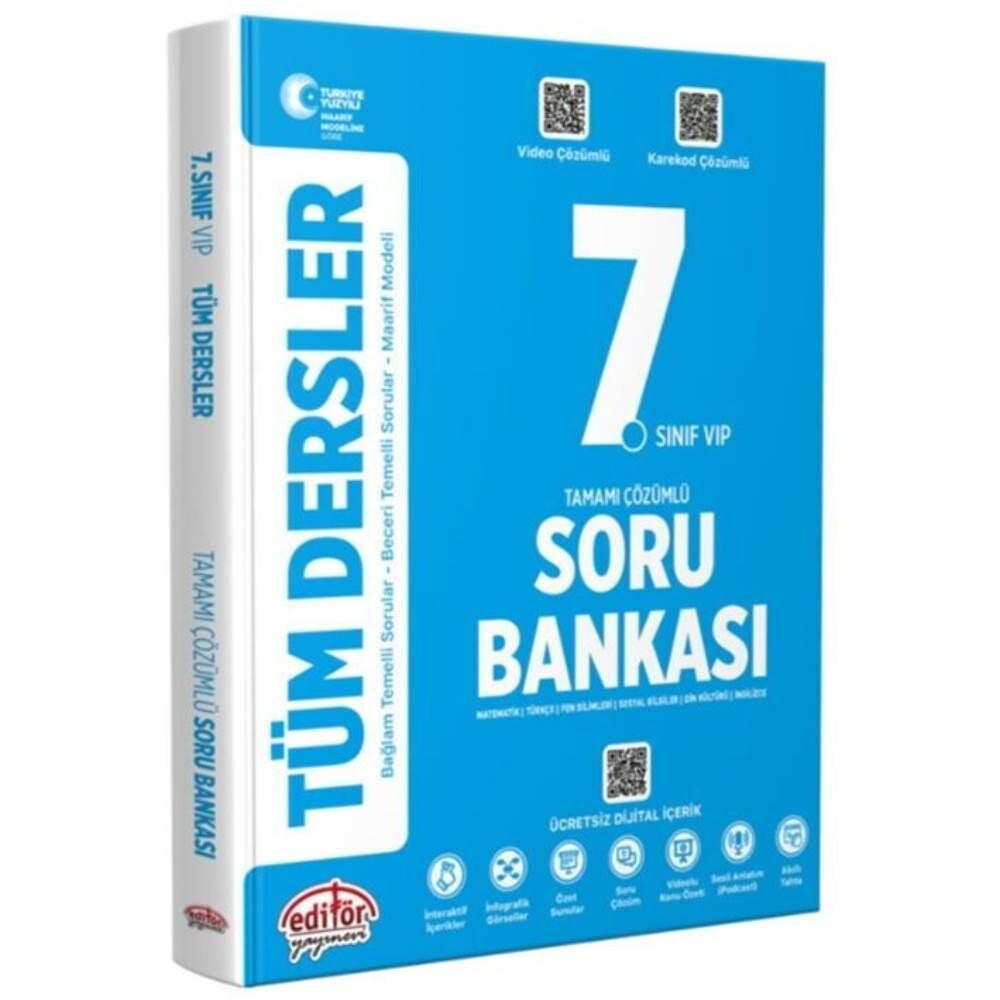Editör 7.Sınıf Vip Tüm Dersler Soru Bankası