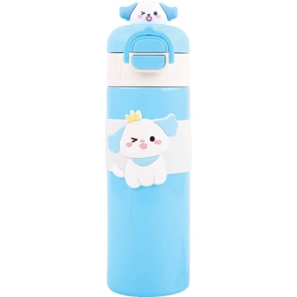 Noki Kids 500 ml Çift Ağızlı Mavi Çelik Matara 0150-130