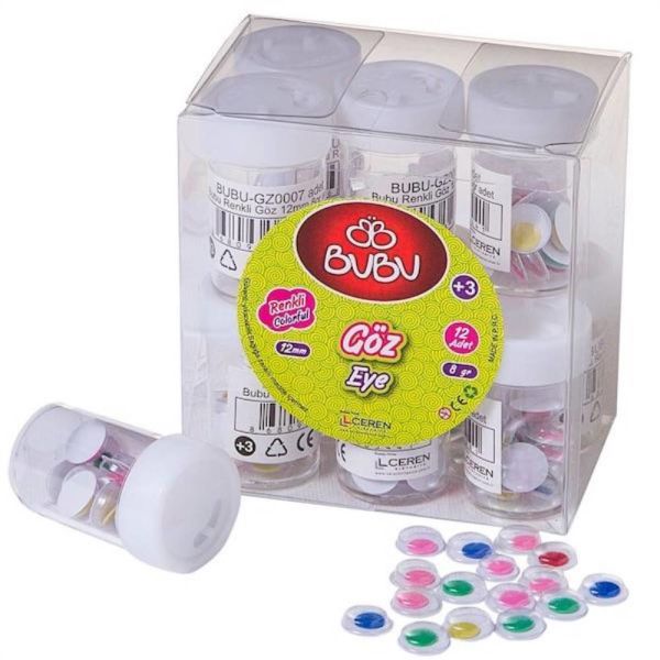 Bu-Bu Oynar Göz Renkli 12 Mm 8Gr Gz0007