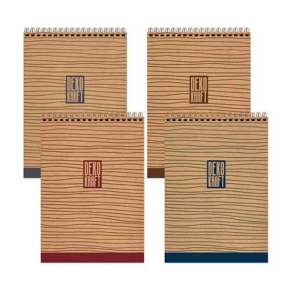 Dekokraft A5 80 Yaprak Kareli Karton Kapak Spiralli Bloknot