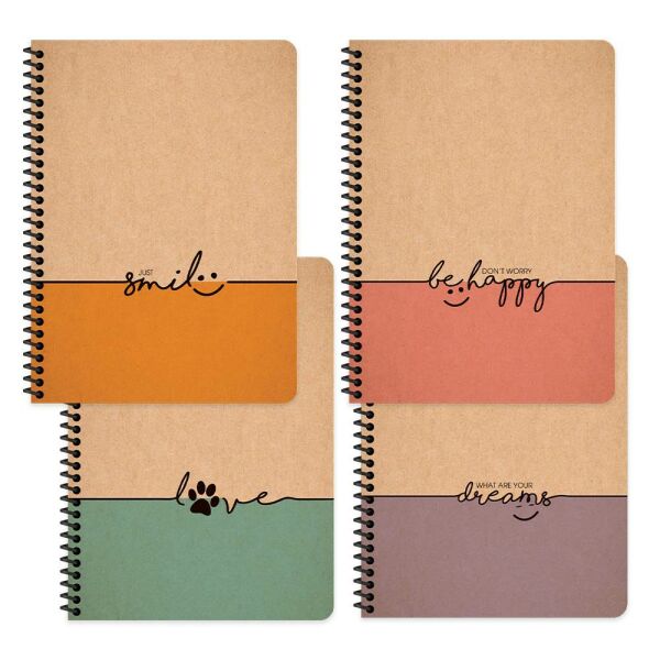 Words 17x24 80 Yaprak Noktalı Kraft Kapak Spiralli Defter