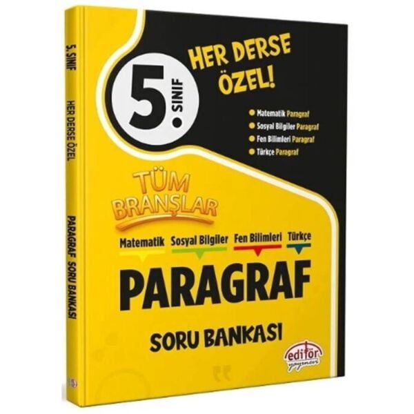 Editör 5.Sınıf Tüm Branşlar Paragraf Soru Bankası