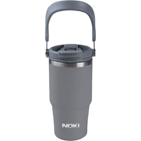 Noki Kids 600 ml Çift Ağızlıklı Gri Termos Bardak 0138-020