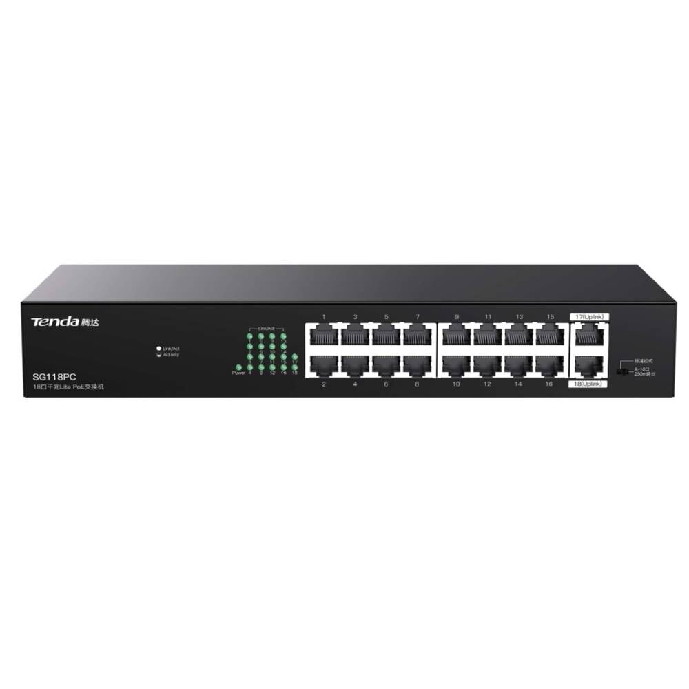 Tenda SG118PC SG118PC 18 Port Gigabit PoE Switch 100-100-1000 167W