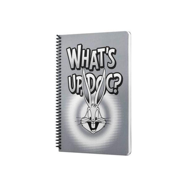 Mabbels Looney Tunes Whats Up Doc 17x24 80 Yaprak Çizgili Spiralli Defter Gri