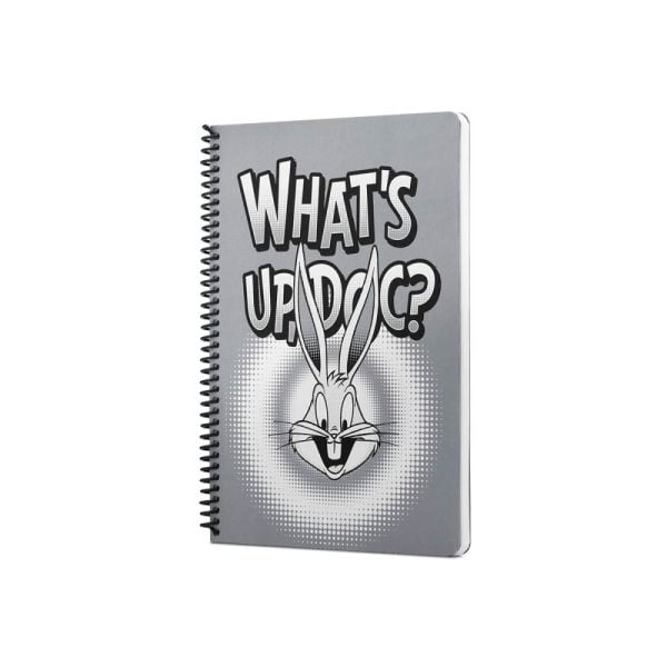 Mabbels Looney Tunes Whats Up Doc 17x24 80 Yaprak Çizgili Spiralli Defter Gri