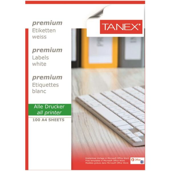 Tanex Laser Etiket Tw-2164 52.5 X 18 Mm 100 Lü