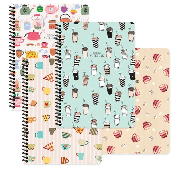 Coffee A4 80 Yaprak Çizgili Karton Kapak Spiralli Defter 384611
