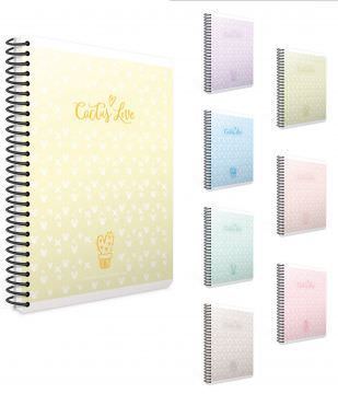 Cactus A4 100 Yaprak Çizgili Plastik Kapak Spiralli Defter 4137