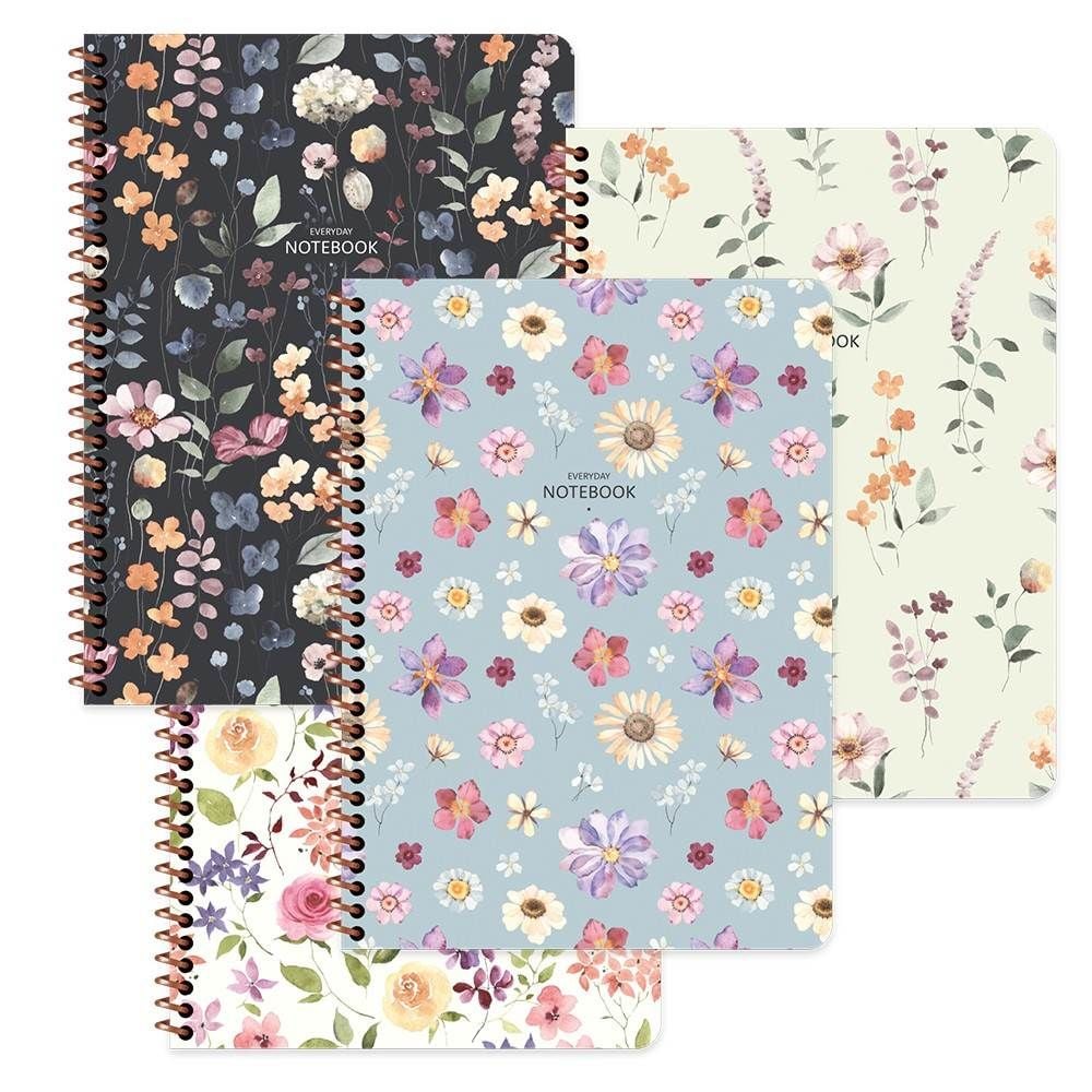 Çiçek 16.5x22.5 80 Yaprak Çizgili Karton Kapak Spiralli Defter 385341