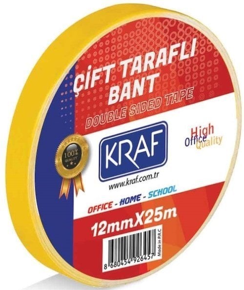 Kraf Çift Taraflı Bant 12 mm x 25 mt 2512G