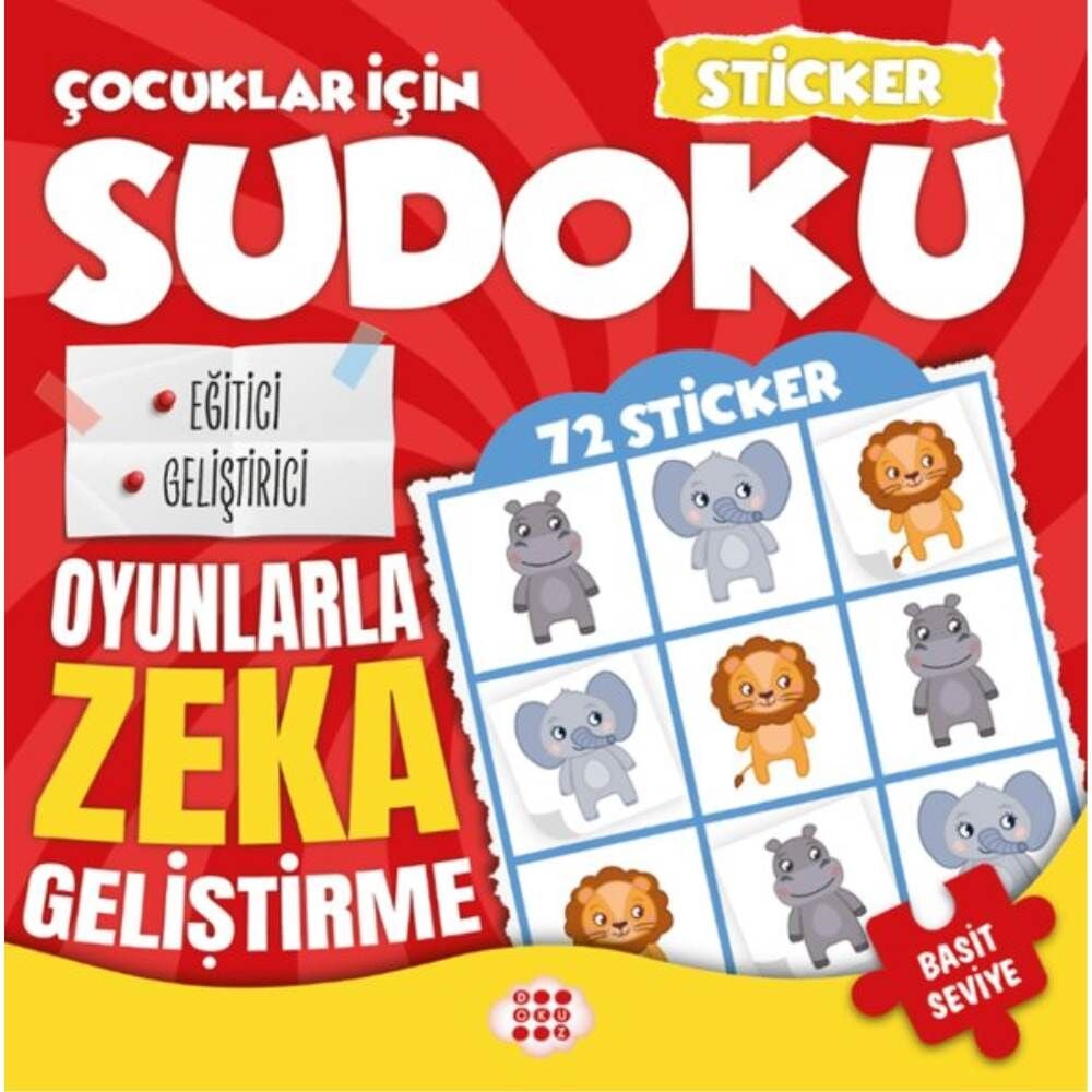 Çocuklar İçin Sudoku Sticker Hediyeli Basit Seviye 1