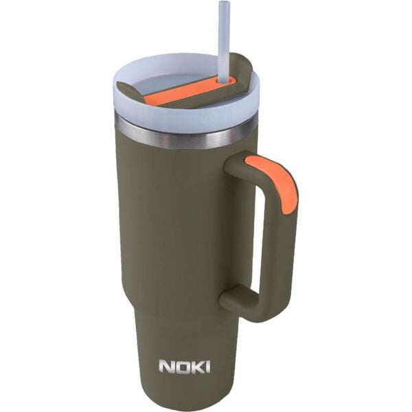 Noki Tumbler1200 ml Pipetli Gri Termos Bardak 0137-190
