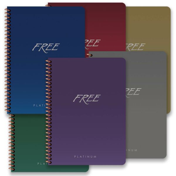 Free Platinum 16.5x22.5 80 Yaprak Çizgili Plastik Kapak Spiralli Defter 320371