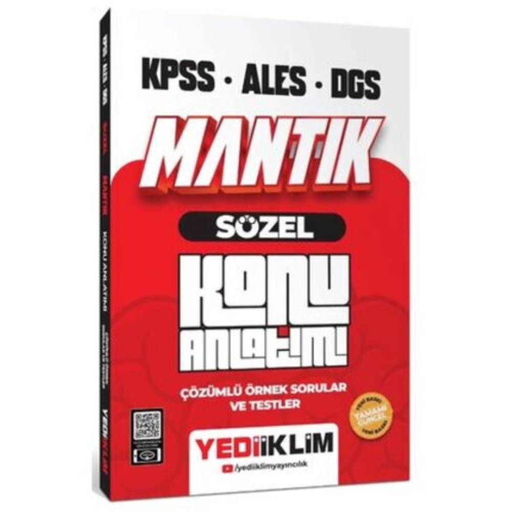 Yediiklim 2026 KPSS ALES DGS Sözel Mantık Konu Anlatımlı