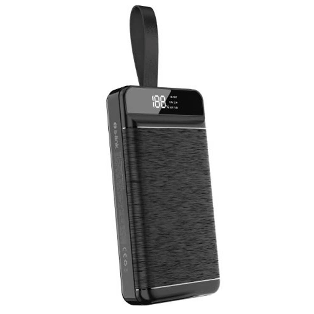 S-link P300 30000mAh PD22.5W+QC3.0 18W Siyah LCD Taşınabilir Pil Şarj Cihazı Powerbank