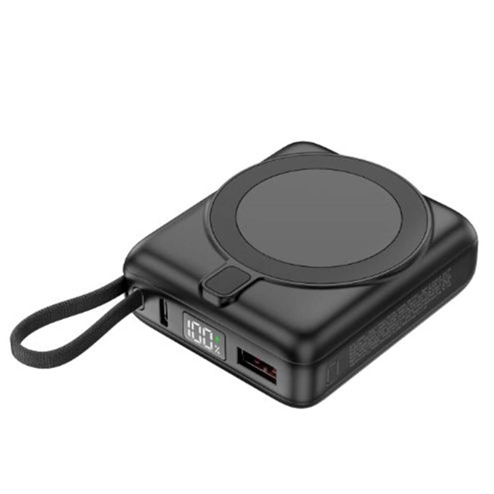 S-link M10L 10000mAh Magsafe 15W PD22.5W+QC3.0 18W Siyah Led Logo Şarj Cihazı Powerbank