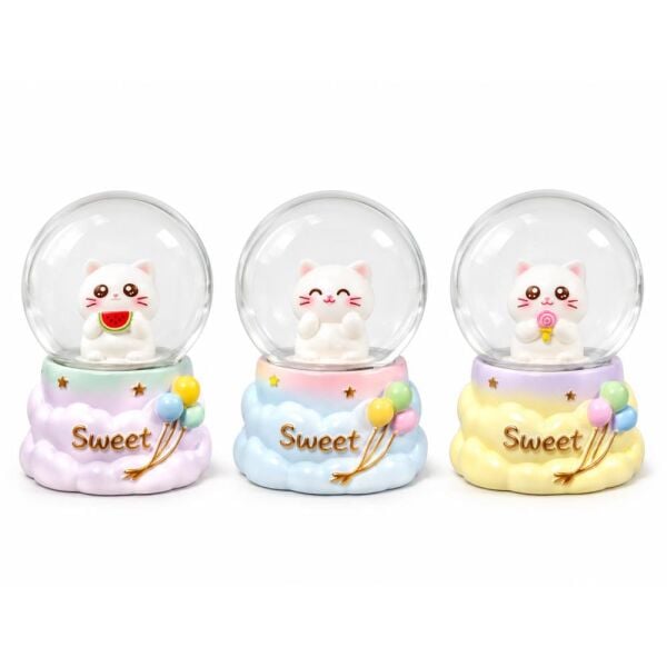 Sevimli Kedi 6624 Işıklı Mini Kar Küresi