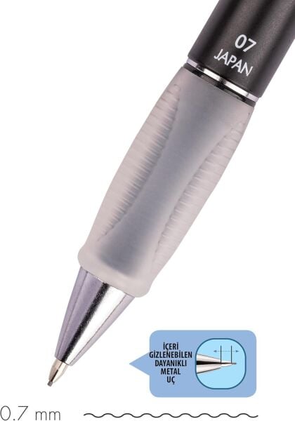 Serve Deep Versatil Kalem Doğa Serisi 07 mm Metalik Siyah