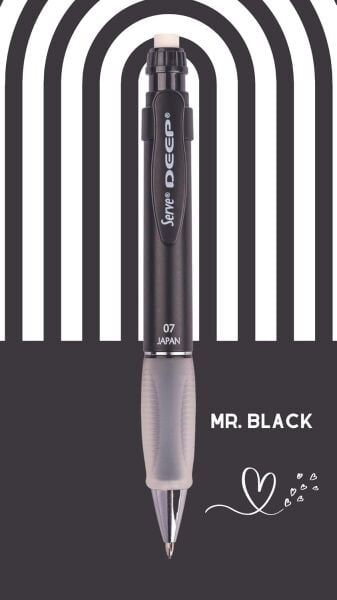 Serve Deep Versatil Kalem Doğa Serisi 07 mm Metalik Siyah