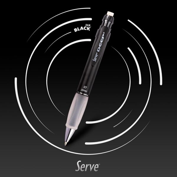 Serve Deep Versatil Kalem Doğa Serisi 07 mm Metalik Siyah