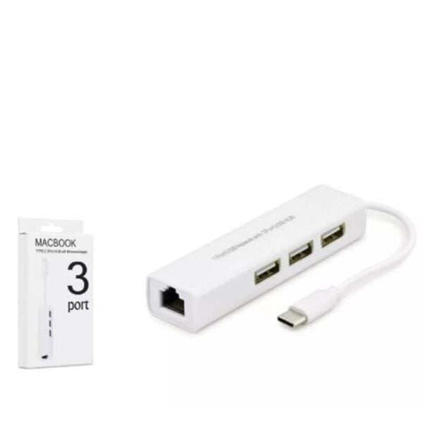 Hadron Hdx7007 Type-C Hub Combo 3-Usb + Lan Beyaz