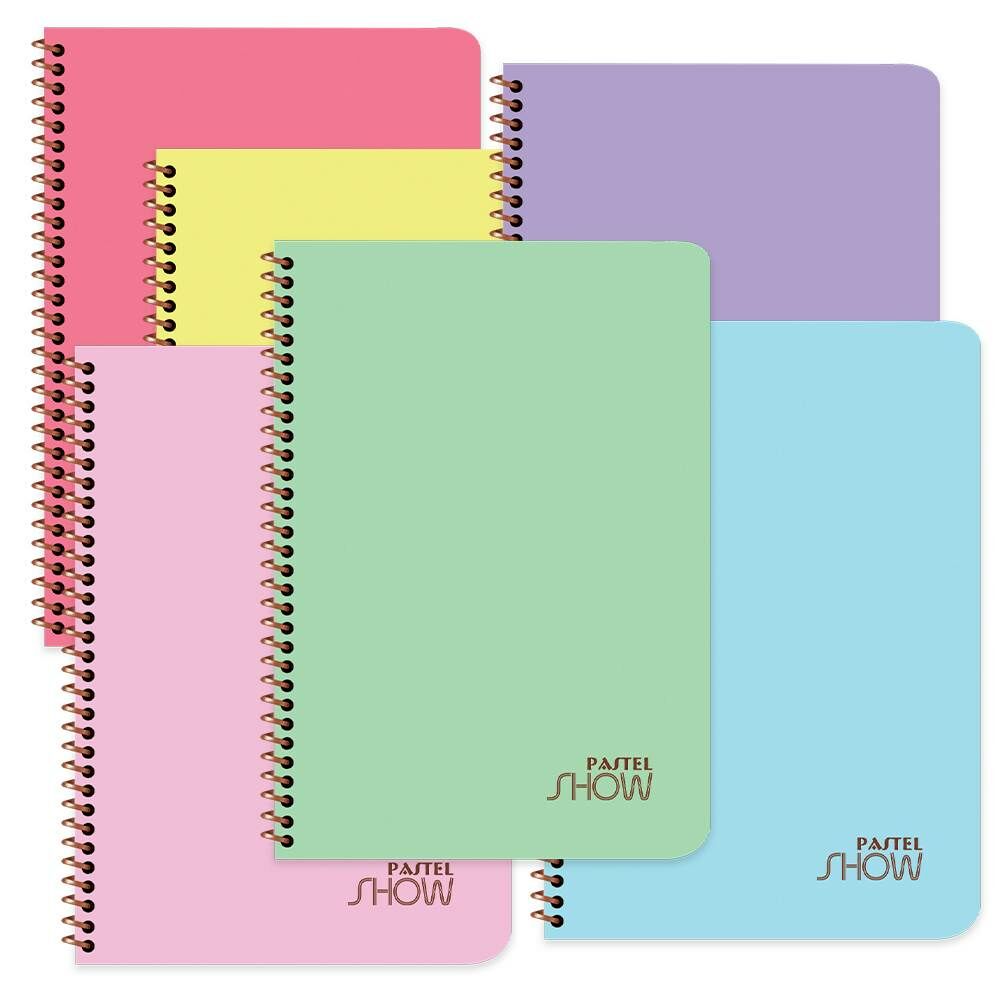 Show Pastel A4 120 Yaprak Çizigili Plastik Kapak Spiralli Defter 324451