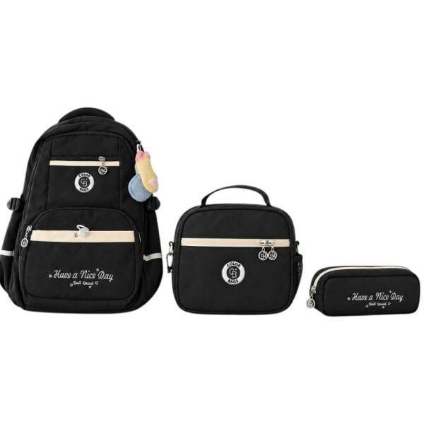 Color Bags B86 3'lü Set Siyah İlkokul Çantası