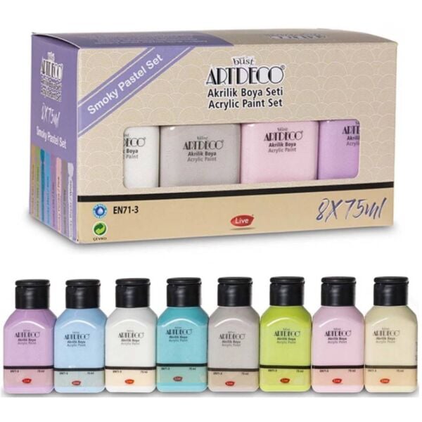 Artdeco Akrilik Boya Seti 8X75 Ml Smoky Pastel Lv-Y-070I-As15