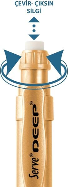 Serve Deep Versatil Kalem Metalik Altın 07 mm